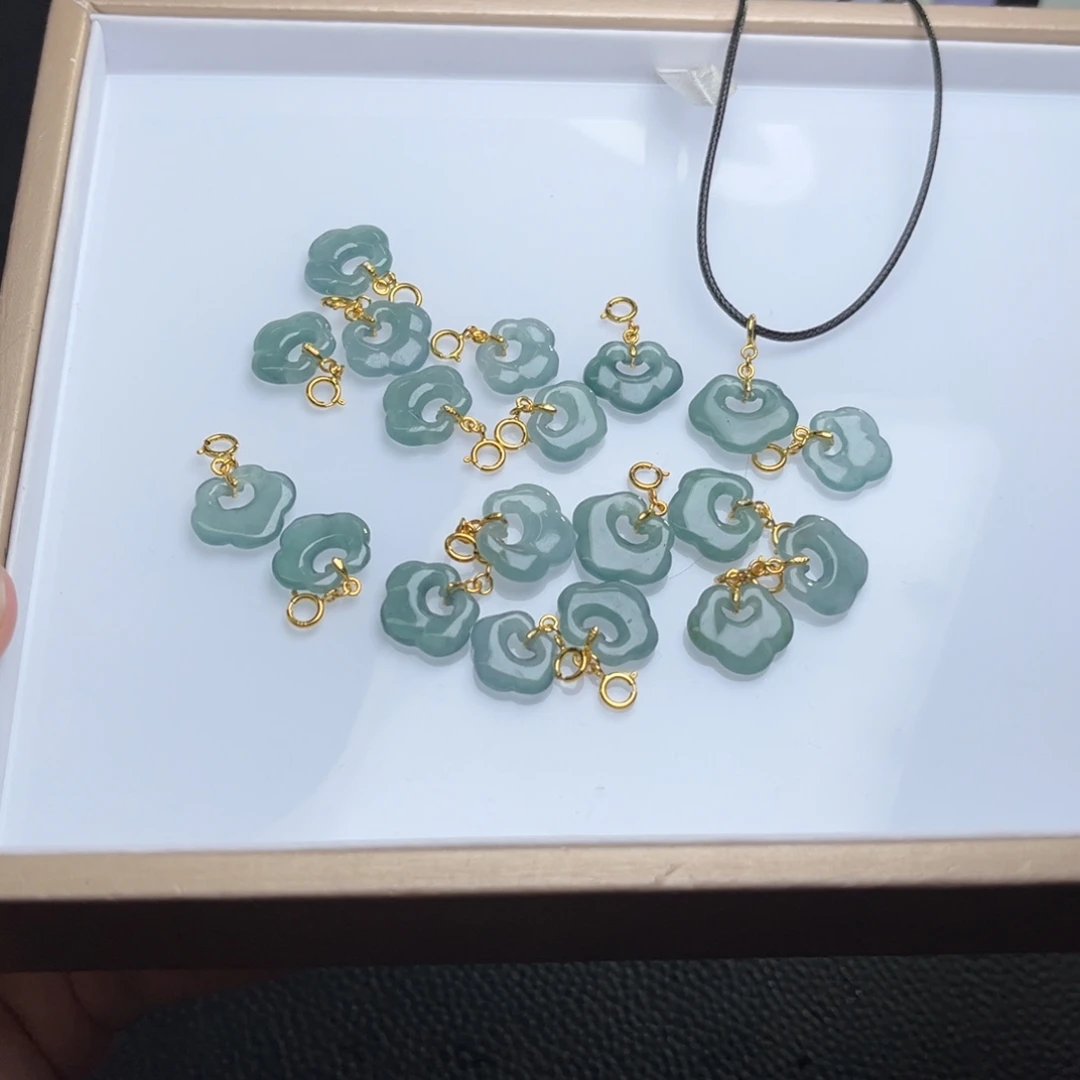 翡翠未镶嵌颈饰e11/多样性发一件/配皮绳
