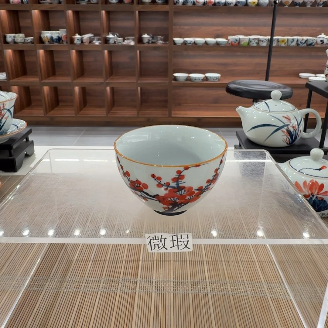 釉下手绘茶具微瑕