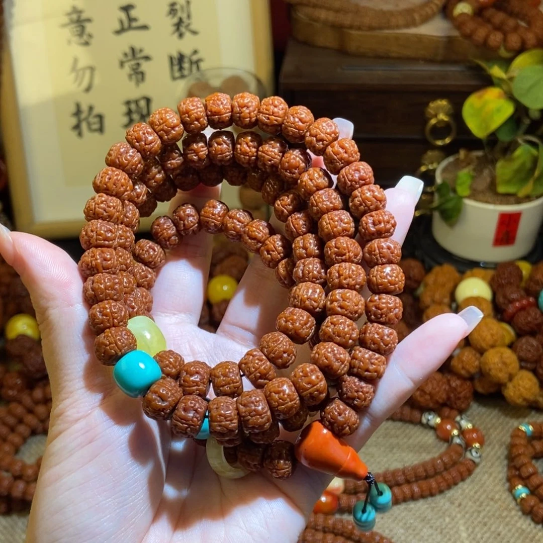 金刚菩提手串105藏切玉化108跑环配饰