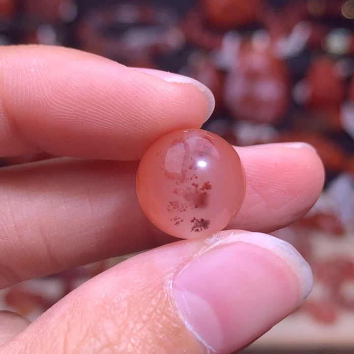 南红玛瑙未镶嵌珠宝半成品草花单珠