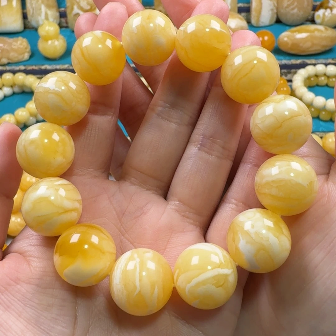 琥珀未镶嵌手链同料