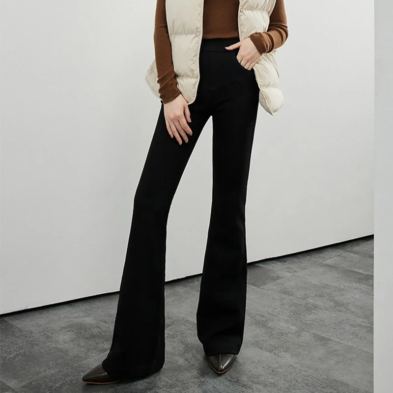 【ZHENXI甄兮】“生姜喇叭裤”情暖滋润四面弹显瘦加绒女休闲裤DJM663