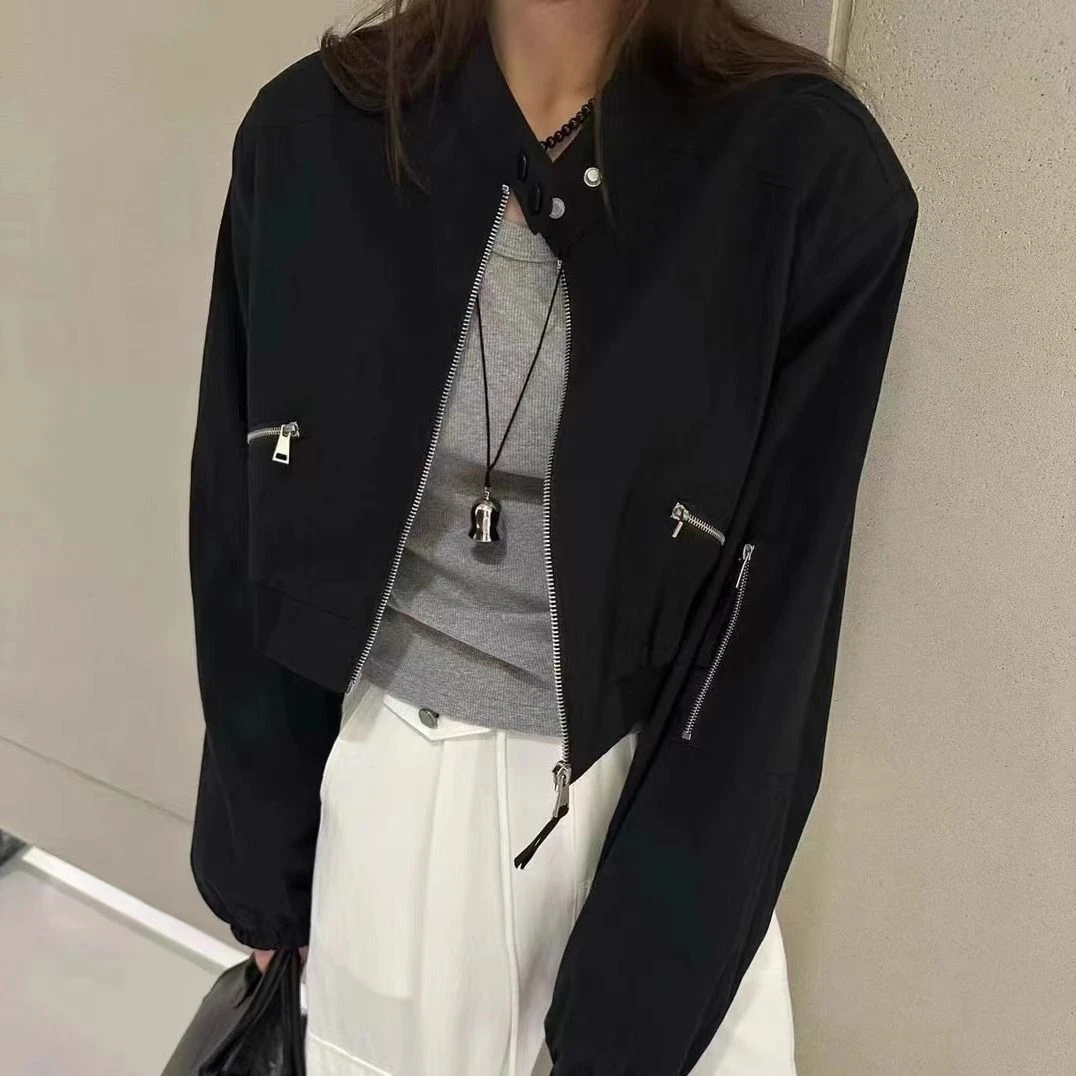 2025春秋新款设计感时尚气质百搭小个子棒球服高腰短款休闲女外套