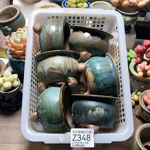 紫砂花盆348微瑕品口径7厘米左右尺寸的