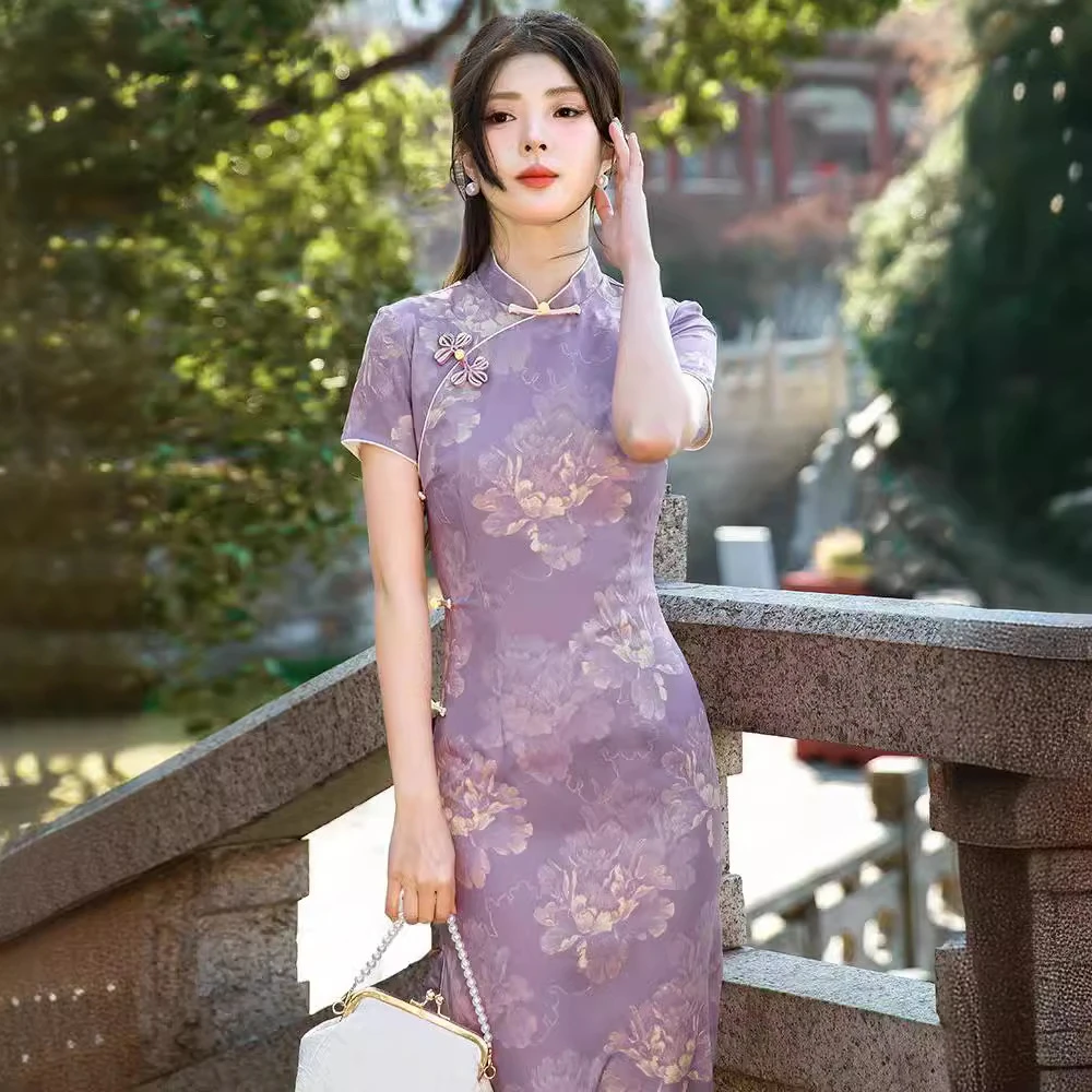 画报夫人夏季旗袍新款2025新款复古高端气质少女新中式改良年轻款