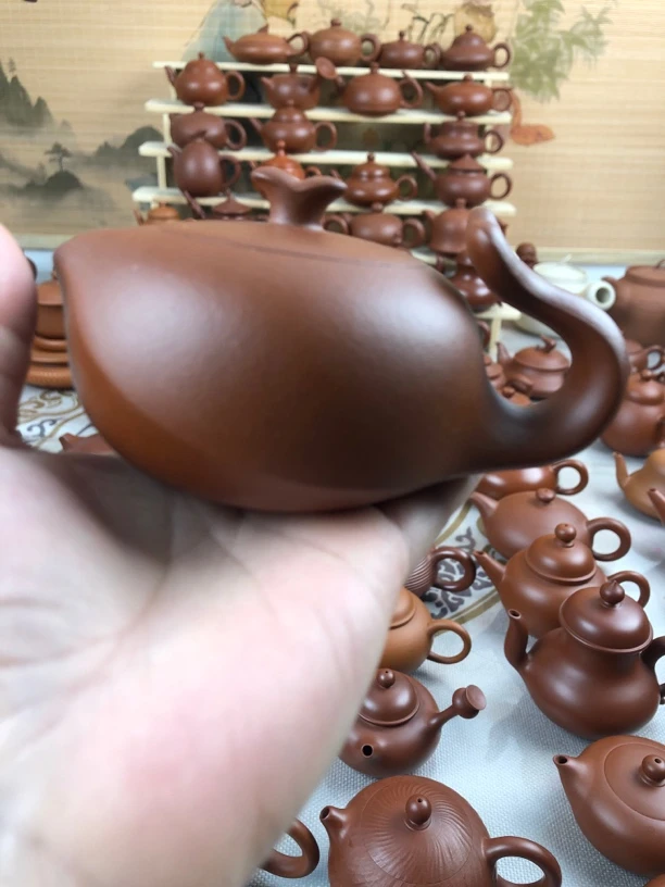 潮州手拉壶吴鑫155cc纯手拉红皮龙泥现货包邮