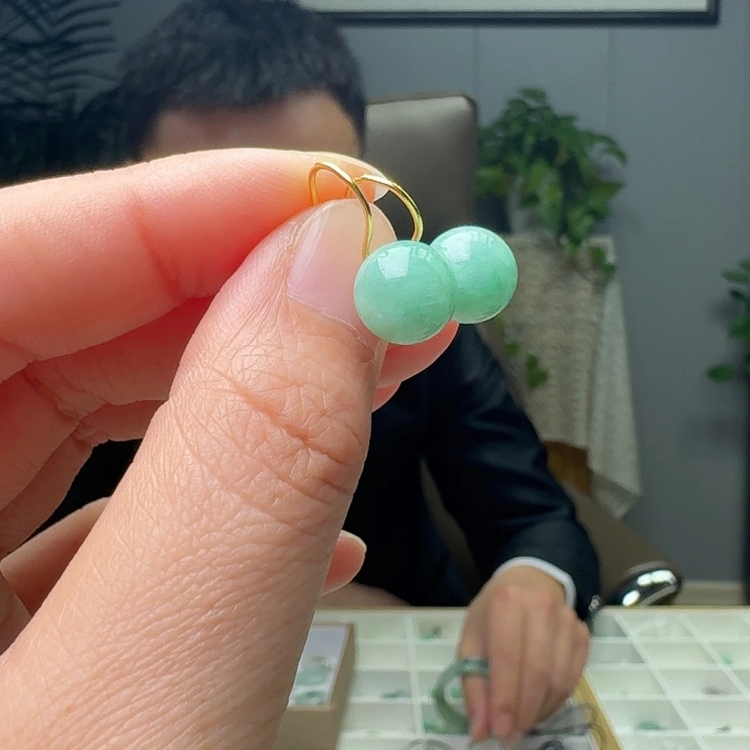 翡翠银S925镶嵌耳饰多样性发货其一