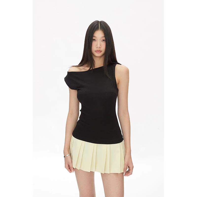 withmin凉皮 学院系花 辣妹显瘦收腰拼接百褶短裙连衣裙2522795