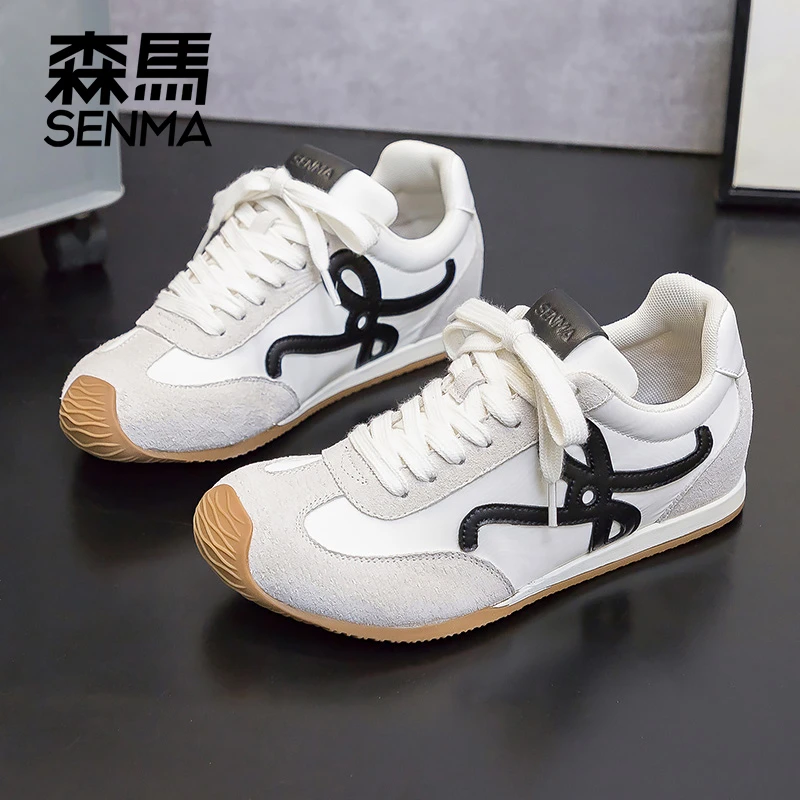 森马真皮阿甘鞋鞋女春季运动休闲鞋欧若风复古百搭舒适女鞋