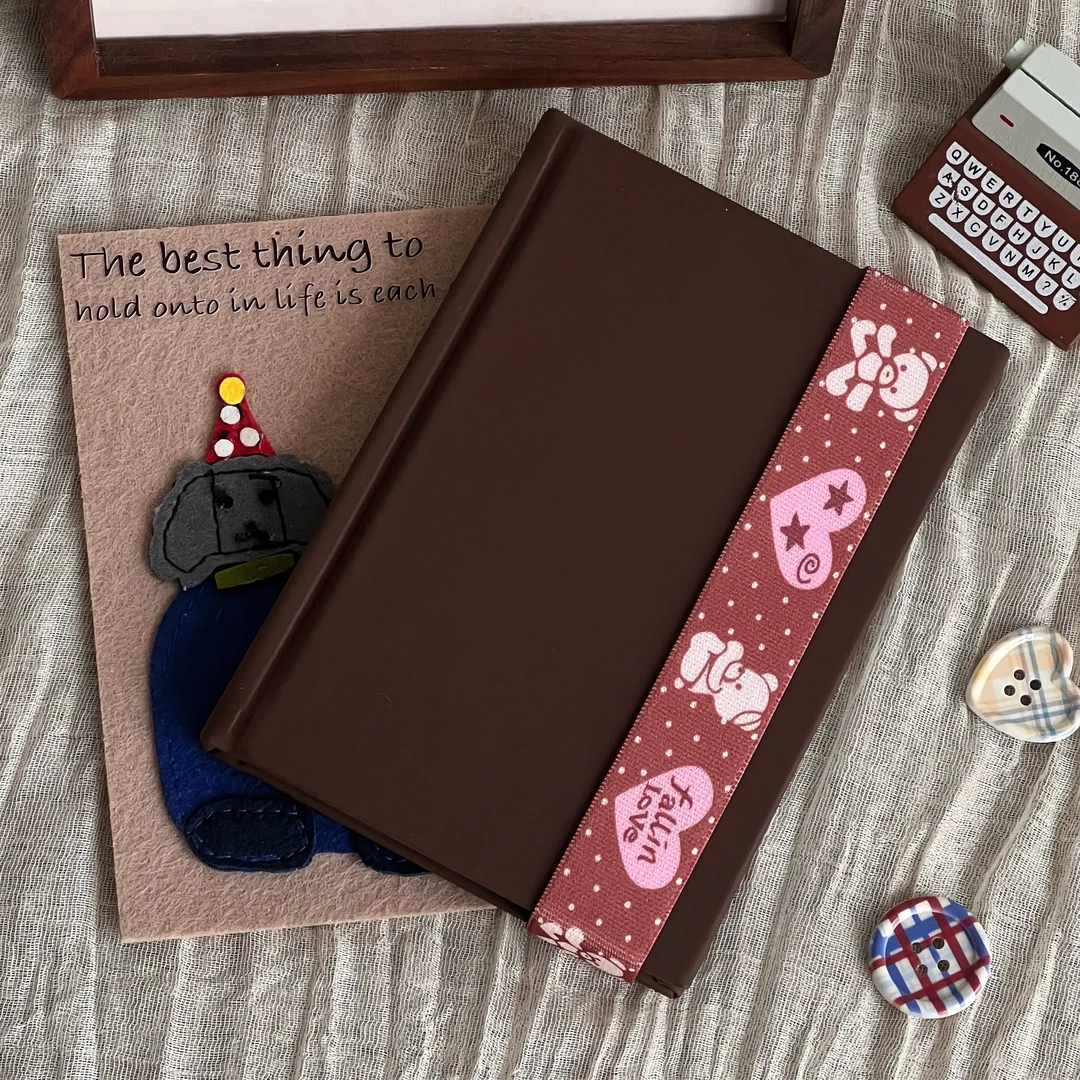 复古韩系手账小熊绑带本M5竖版绑带书带手账装饰diy可拆卸收藏