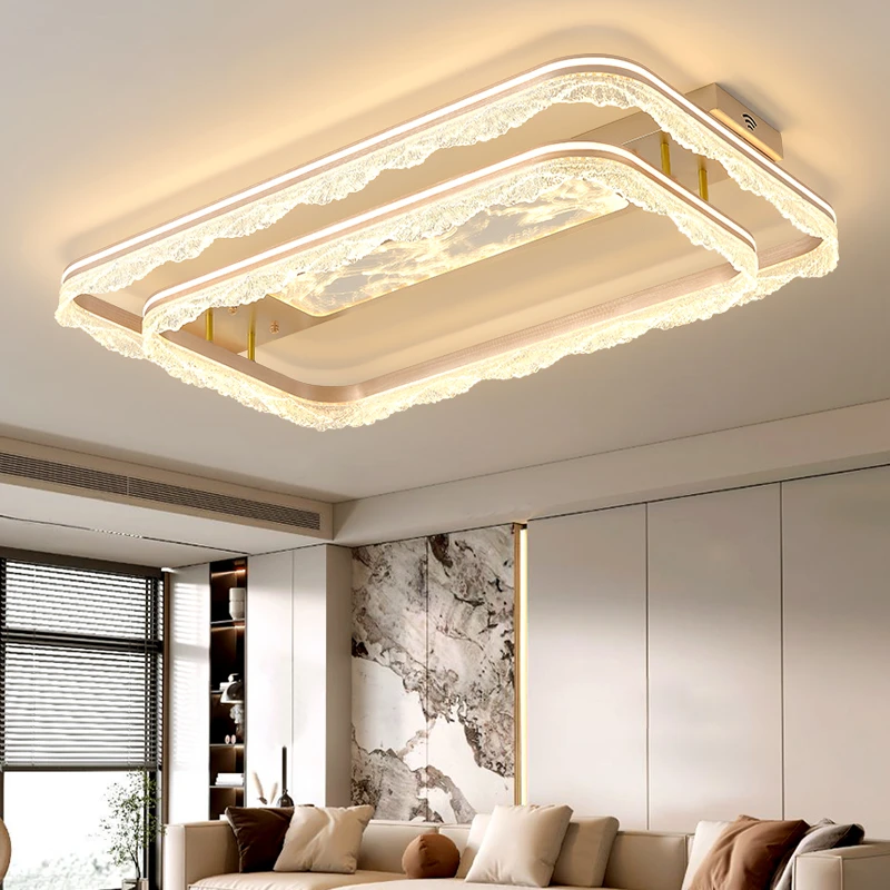 2025新款意式客厅灯简约现代大气玫瑰金吸顶灯全光谱护眼中山灯具