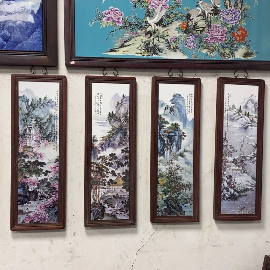 瓷80*28*4 景德镇瓷板画柴窑烧制