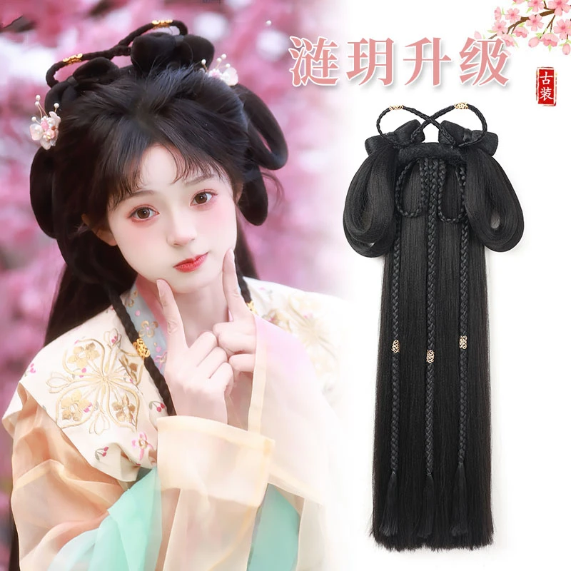 古风汉服假发一体式全套头饰古装懒人发箍假发髻盘发造型日常发包
