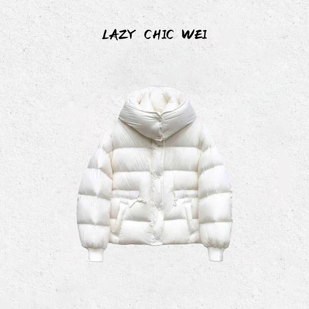 WEI"小苍兰"95白鹅绒系腰保暖可拆连帽外套25129SSW6041