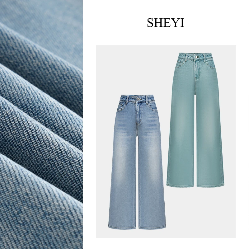 高腰窄版直筒牛仔裤女秋季爆款小个子时尚宽松休闲百搭烟管阔腿裤