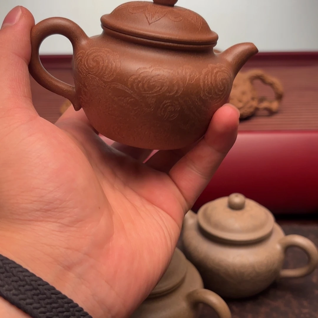 茶壶紫砂大*子青段古莲子170cc飞天无相