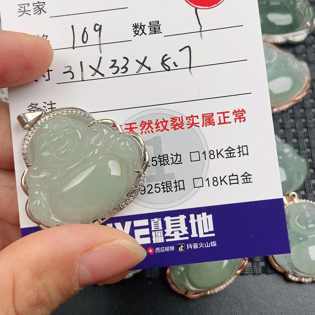 翡翠银S925镶嵌颈饰