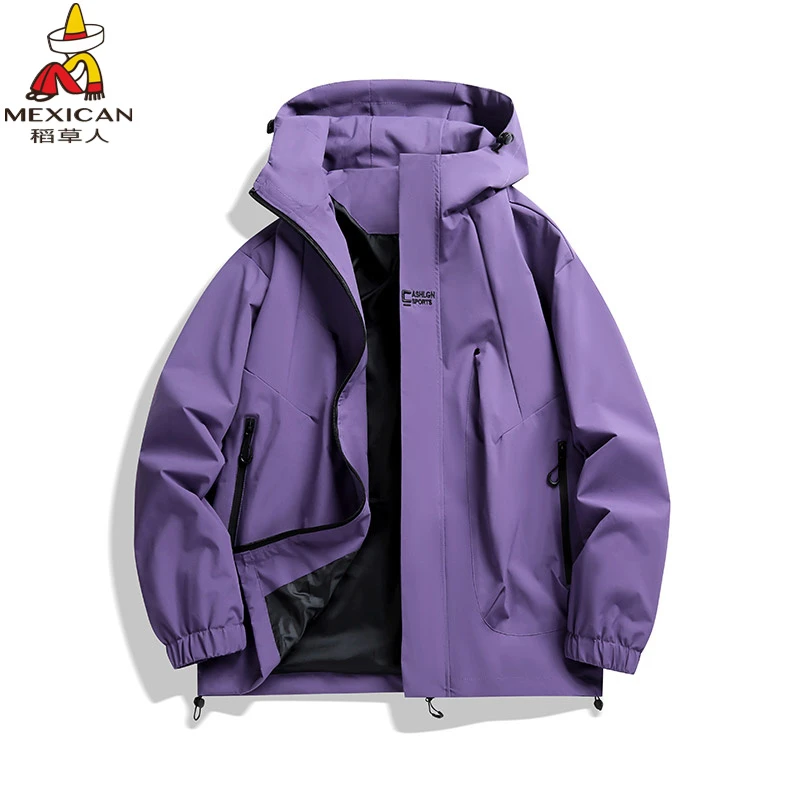 稻草人冲锋衣男女同款新款冲锋衣夹克单冲户外防风潮牌休闲外套男