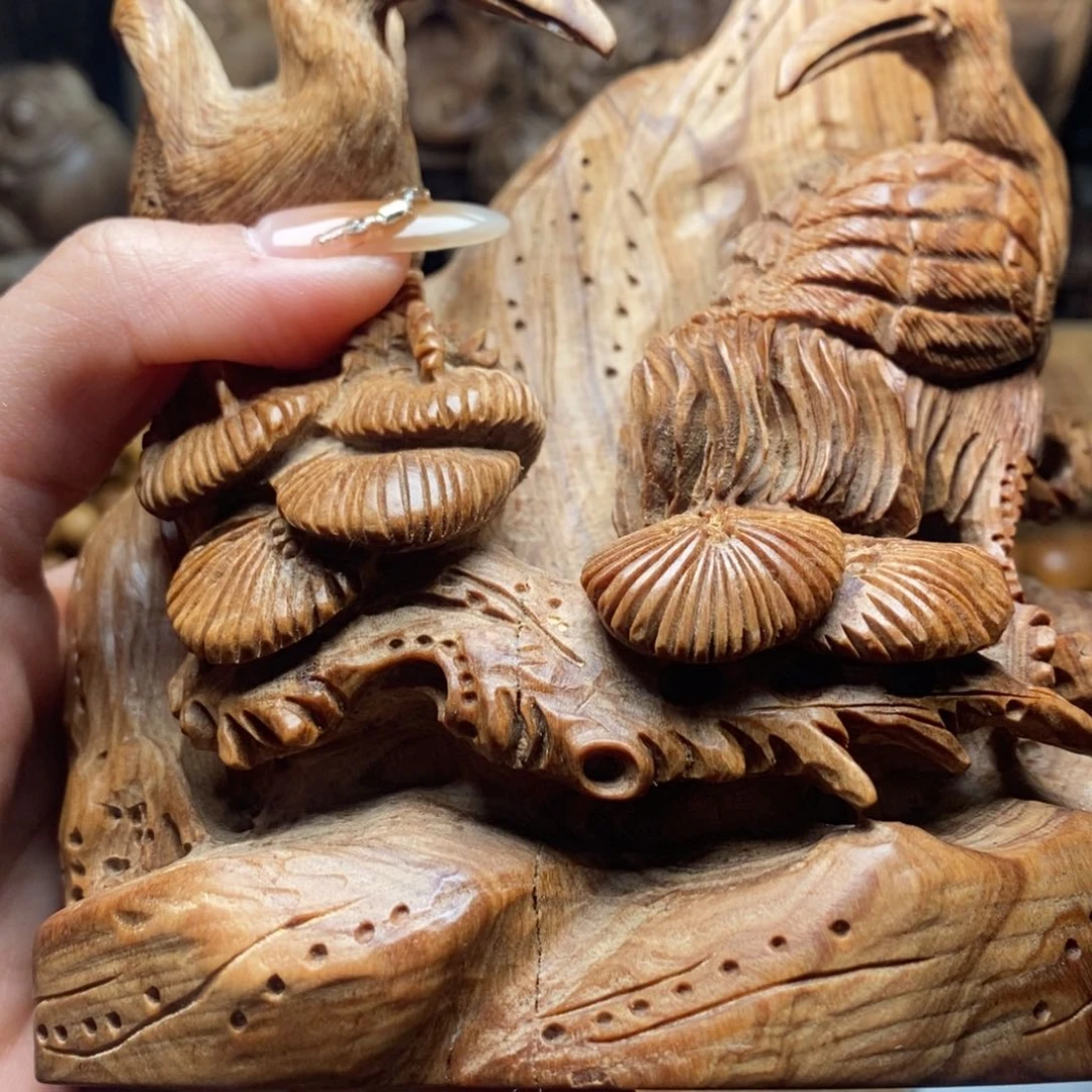 檀香木把件东****堂手串摆件