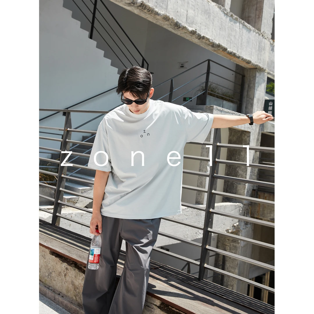 Zone11夏2025「」印花透气短袖T恤弹力宽松百搭舒适运动潮流ZT046