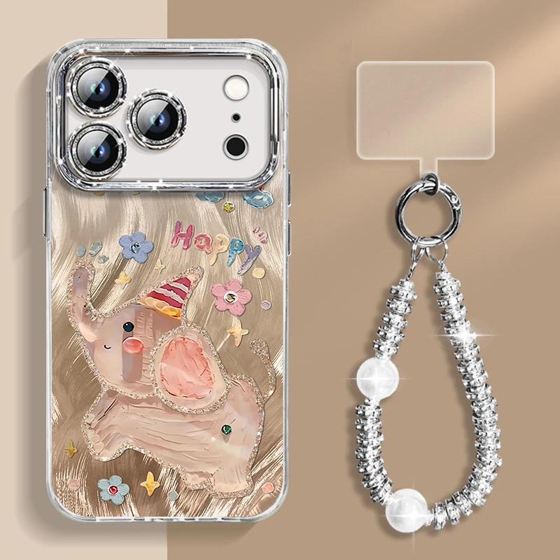 羽纱飞象适用苹果17pro手机壳新款iPhone17闪粉带镜头膜17promax