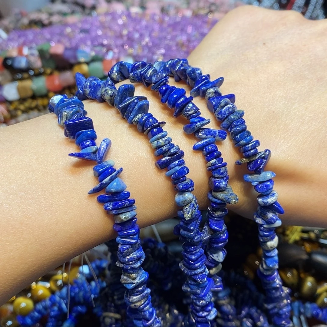 玛瑙/玉髓未镶嵌珠宝半成品天然青金绕手4圈