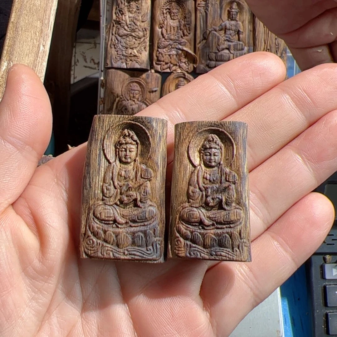 沉香吊坠白棋观音10.5克