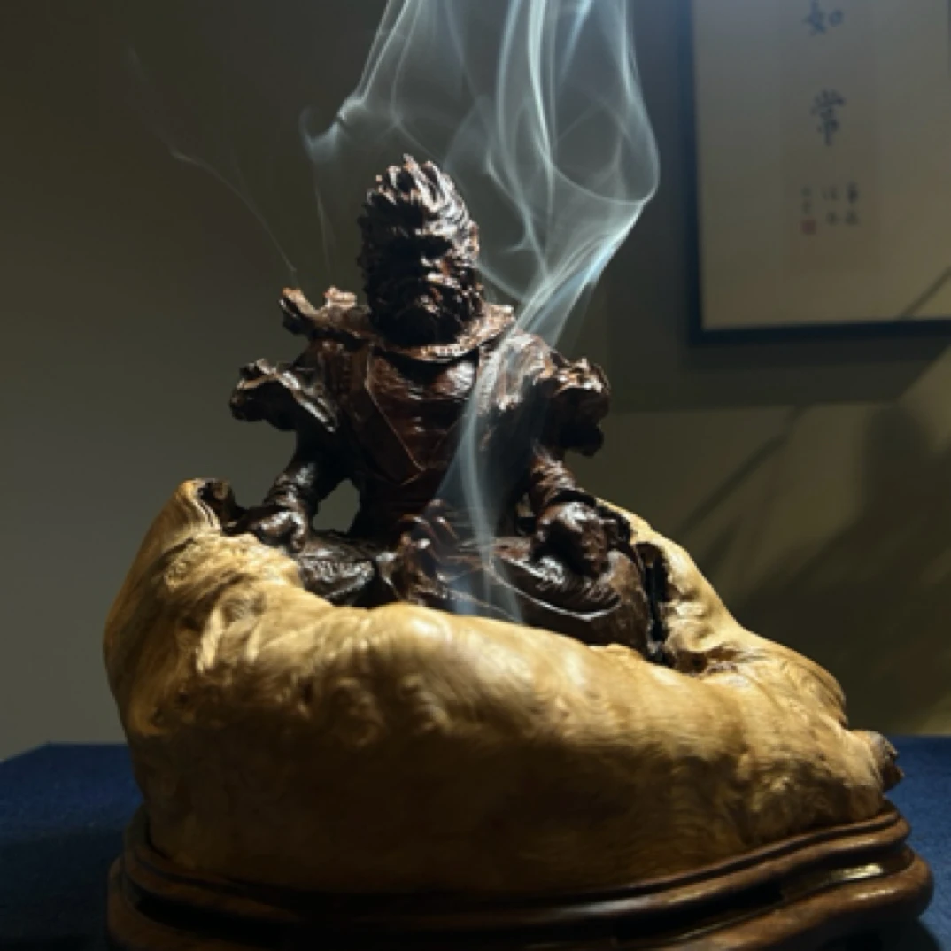 大圣孙悟空 禅意摆件香炉荔枝木手工雕刻