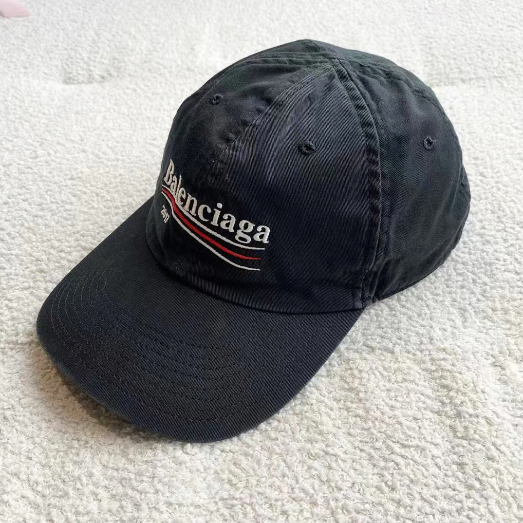 95新 Balenciaga/巴黎世家 ZZ547棉 刺绣logo可乐万事达棒球帽 L