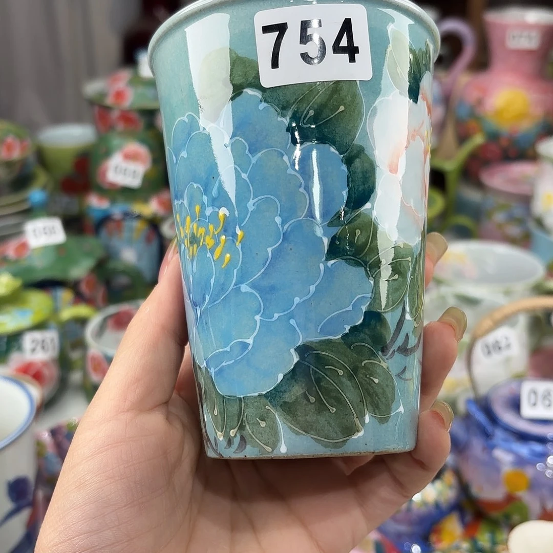 瓷片景德镇手绘高温釉下彩陶瓷茶具