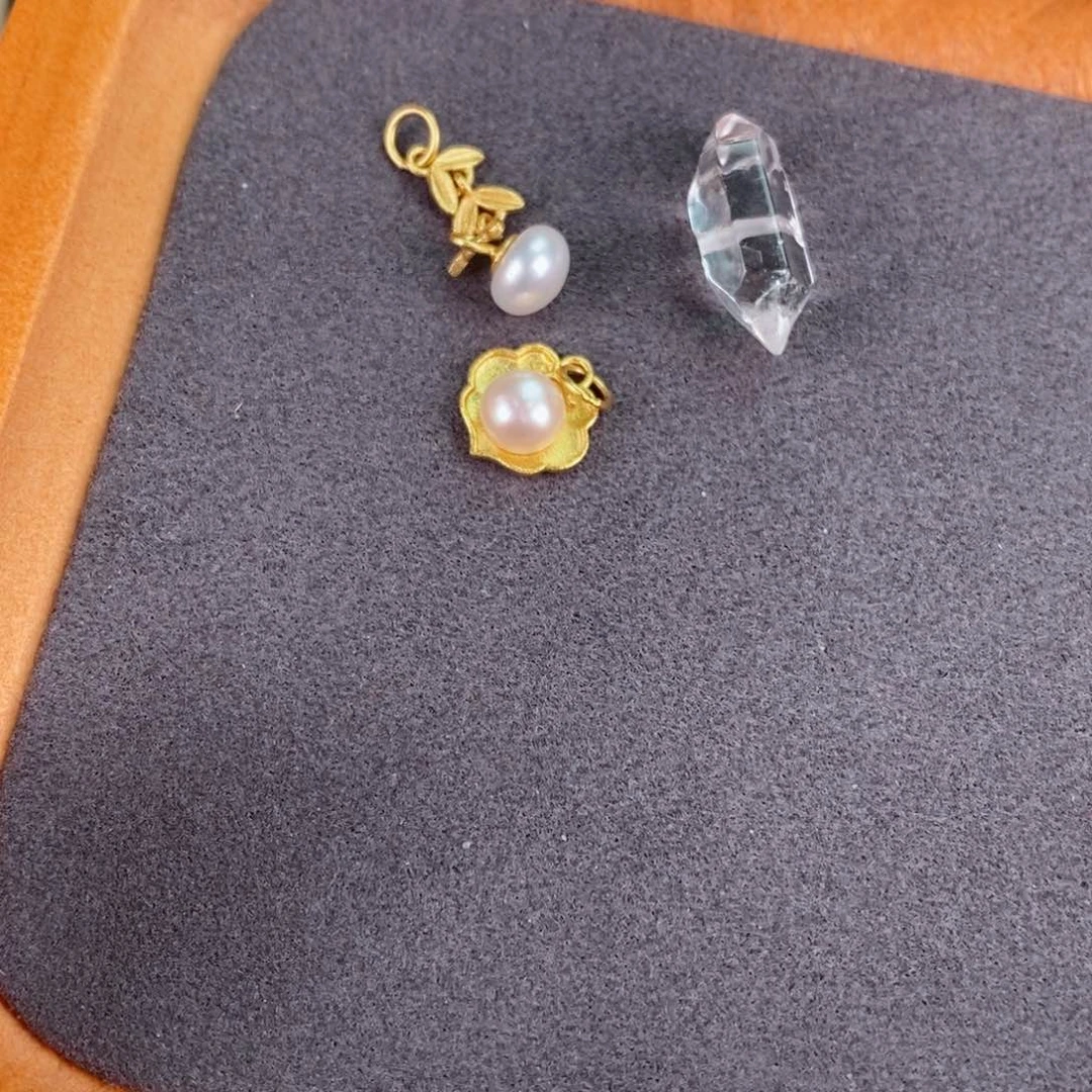 水晶珠宝半成品银S925镀金镶嵌