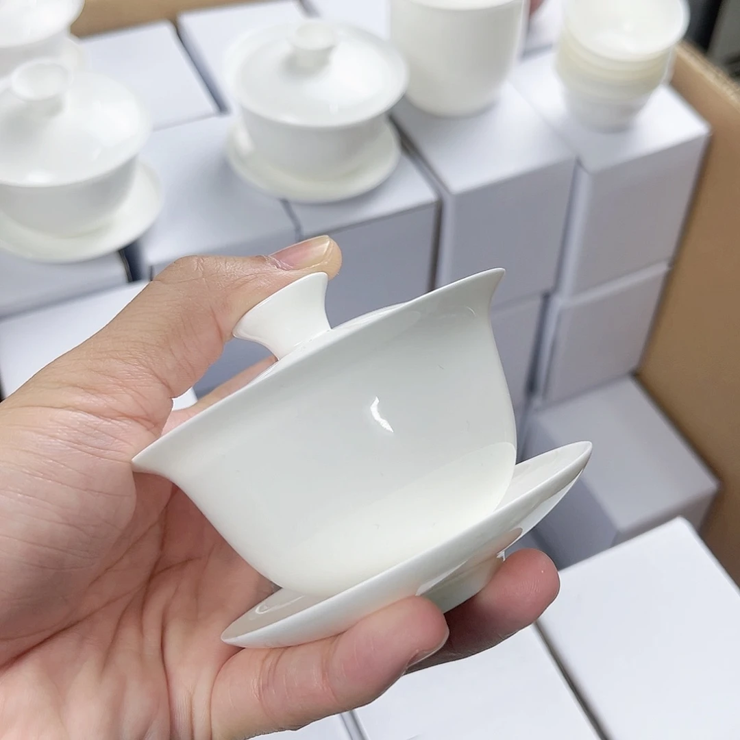 【闪购商品】110骨瓷盖碗超薄胎单个