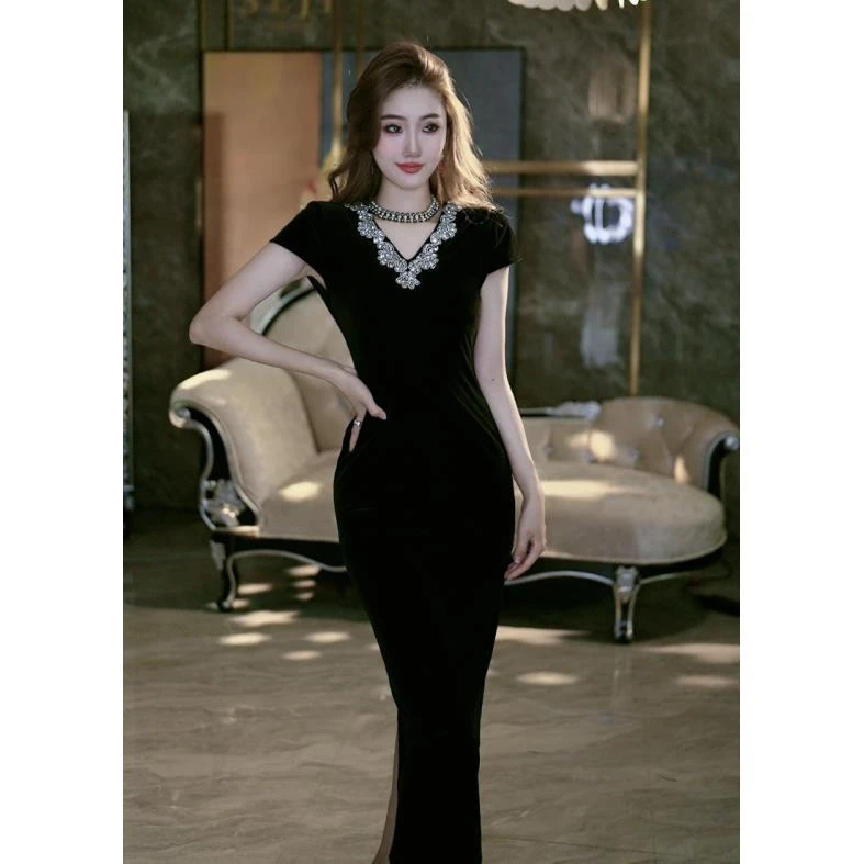 SEJI/瑟纪8.13【万人迷】法式重工气质修身连衣裙