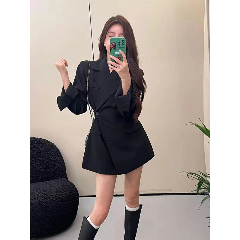 收腰西装裙外套2025秋冬新款设计感修身小众高级御姐显瘦气质西服