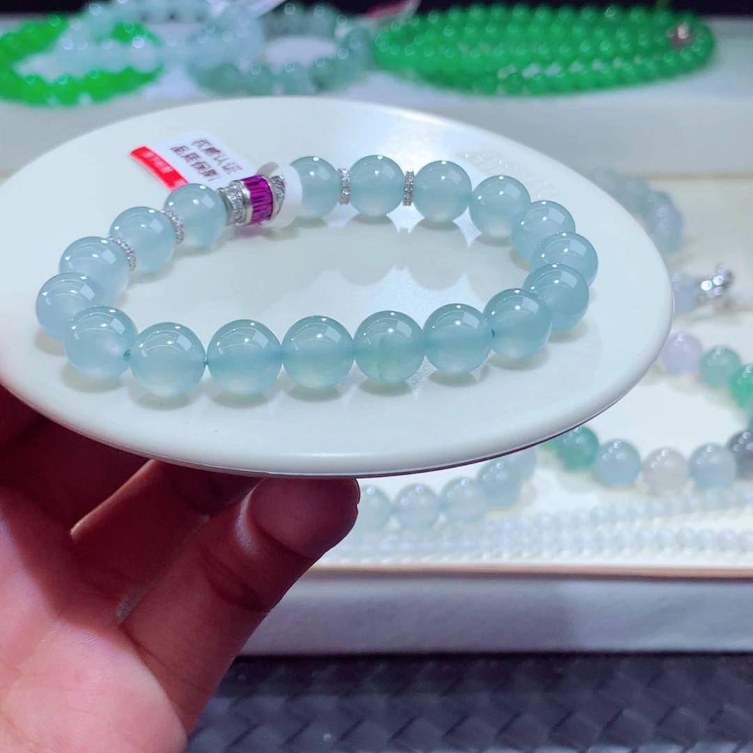 未镶嵌手串翡翠卡10天空蓝