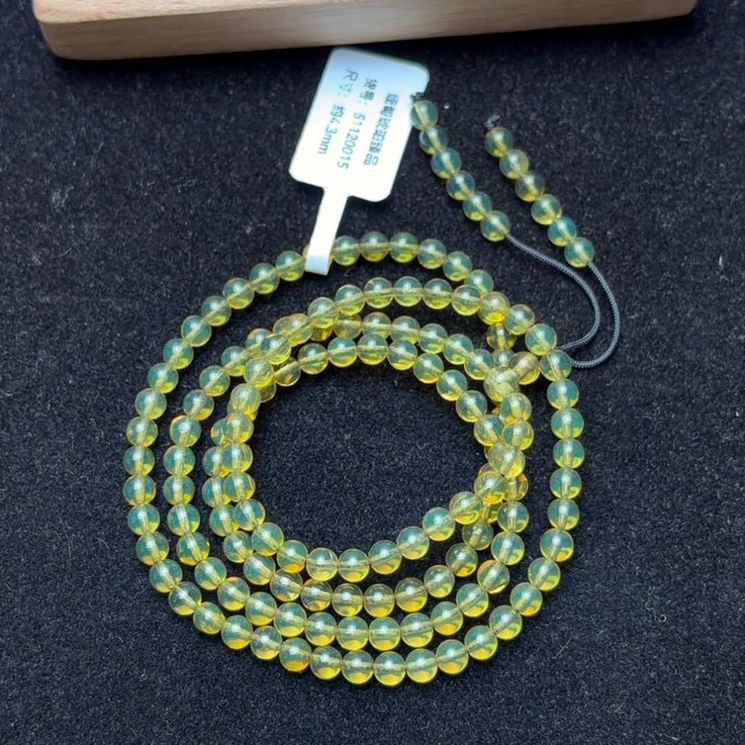 琥珀未镶嵌珠宝奇石4.3mm绿茶