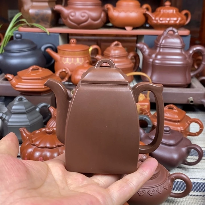 茶壶紫砂全手工汉方200CC原矿文革老紫泥双十一特价