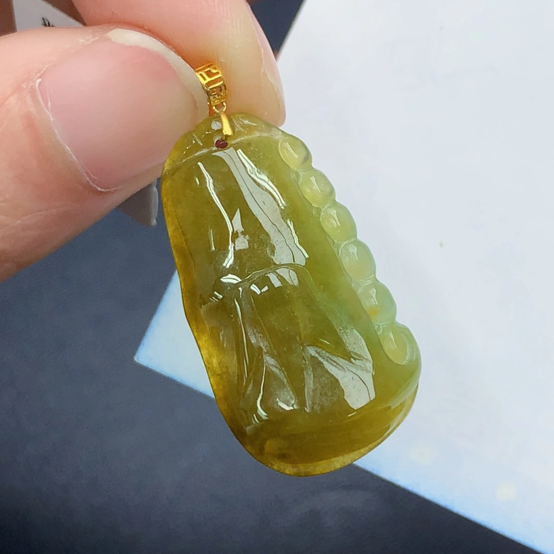 颈饰18K金镶嵌翡翠