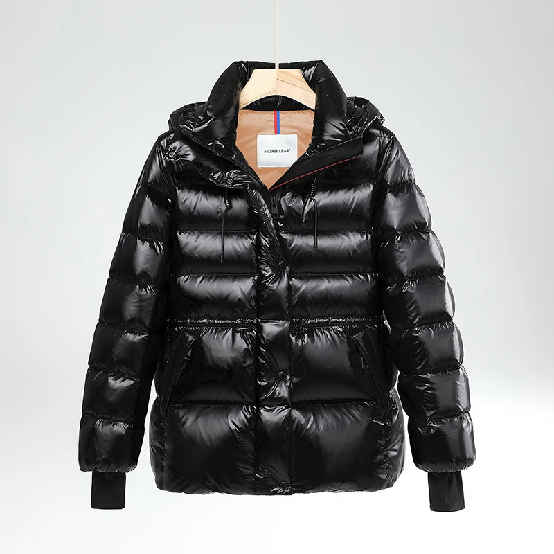 2025冬季新款95白鹅绒纯色经典百搭女款连帽保暖抗寒鹅绒服