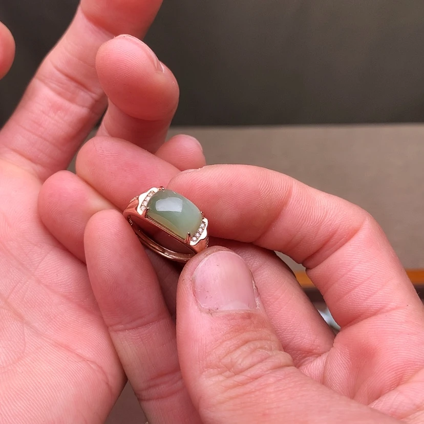 【闪购商品】和田玉戒指银S925镶嵌