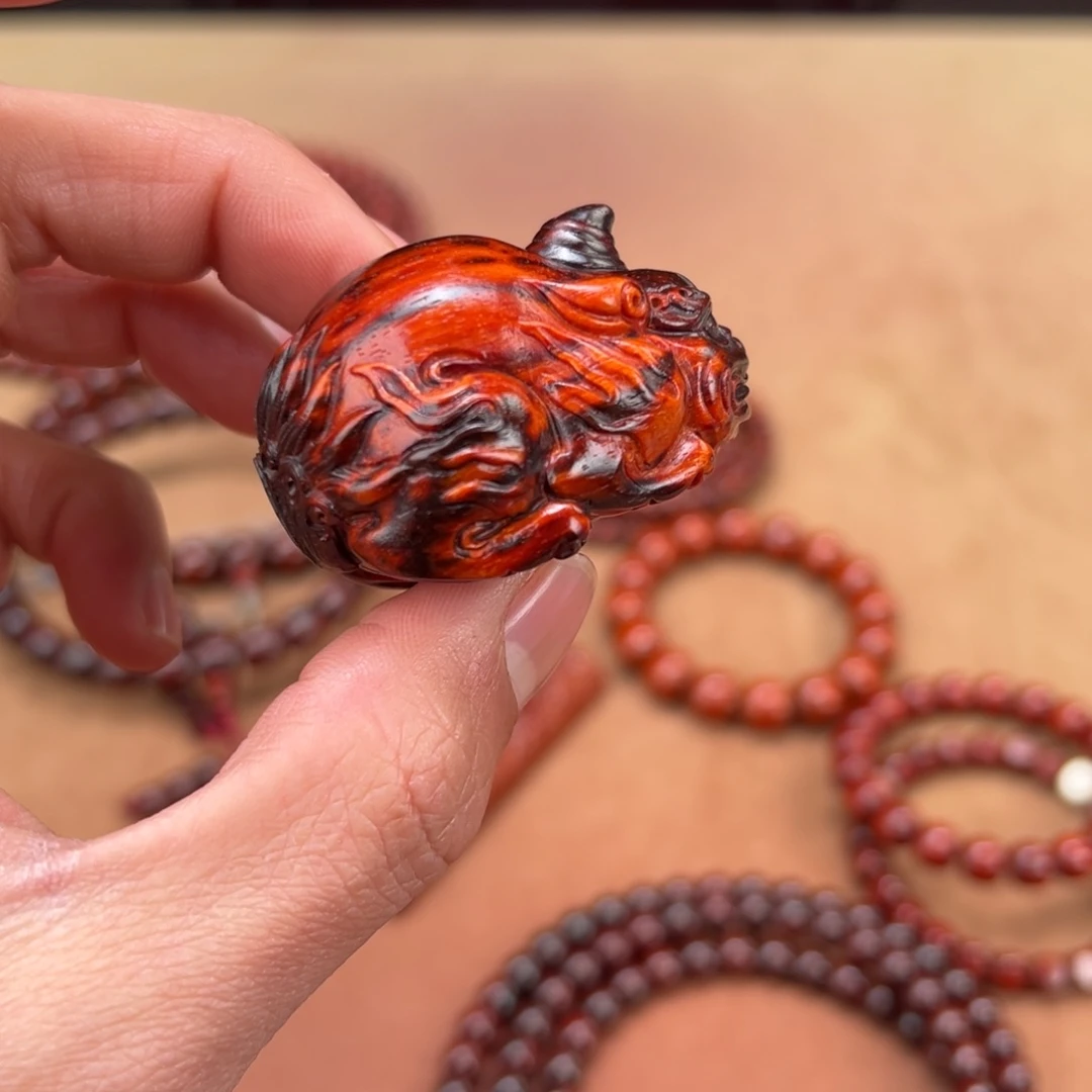 檀香紫檀（小叶紫檀）手串/手链f**e谛听摆件