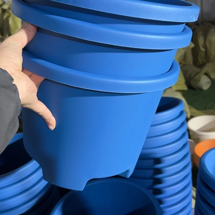 蓝色大球根盆32外径24高3个盆