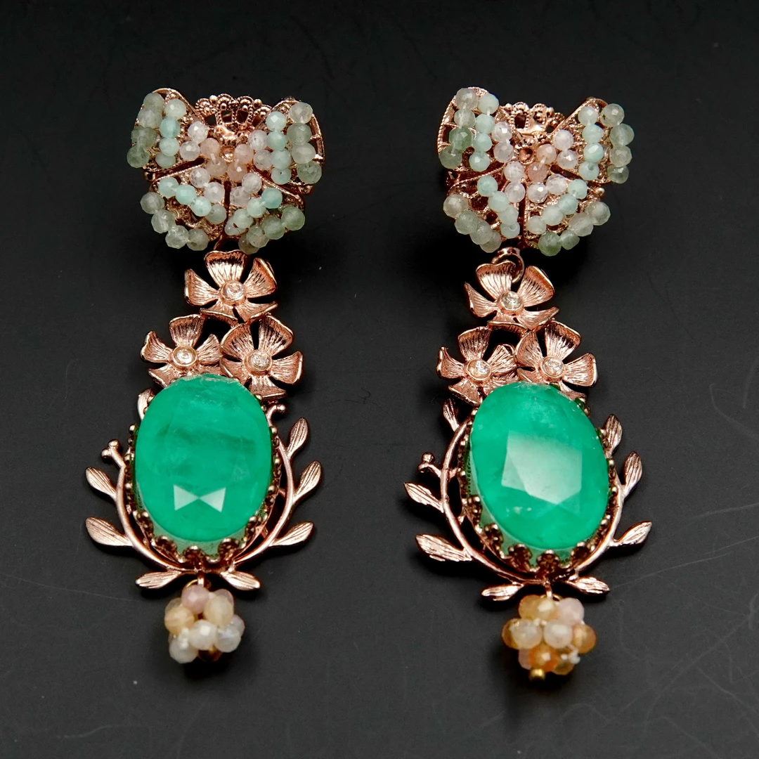 铜合金耳饰 翡冷翠古法耳钩 佛罗伦萨萨拉耳饰耳挂气质手作HMD23