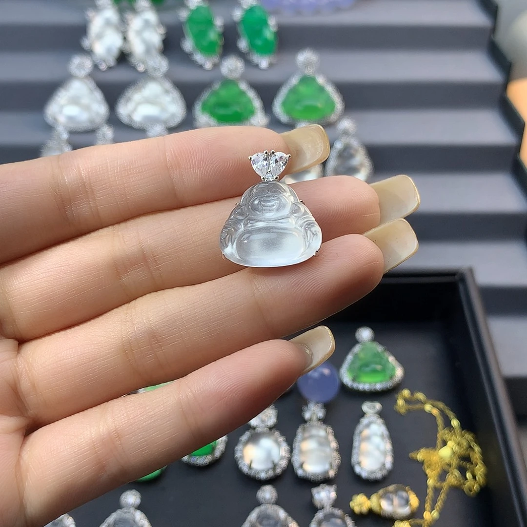 石英质玉银S925镶嵌颈饰