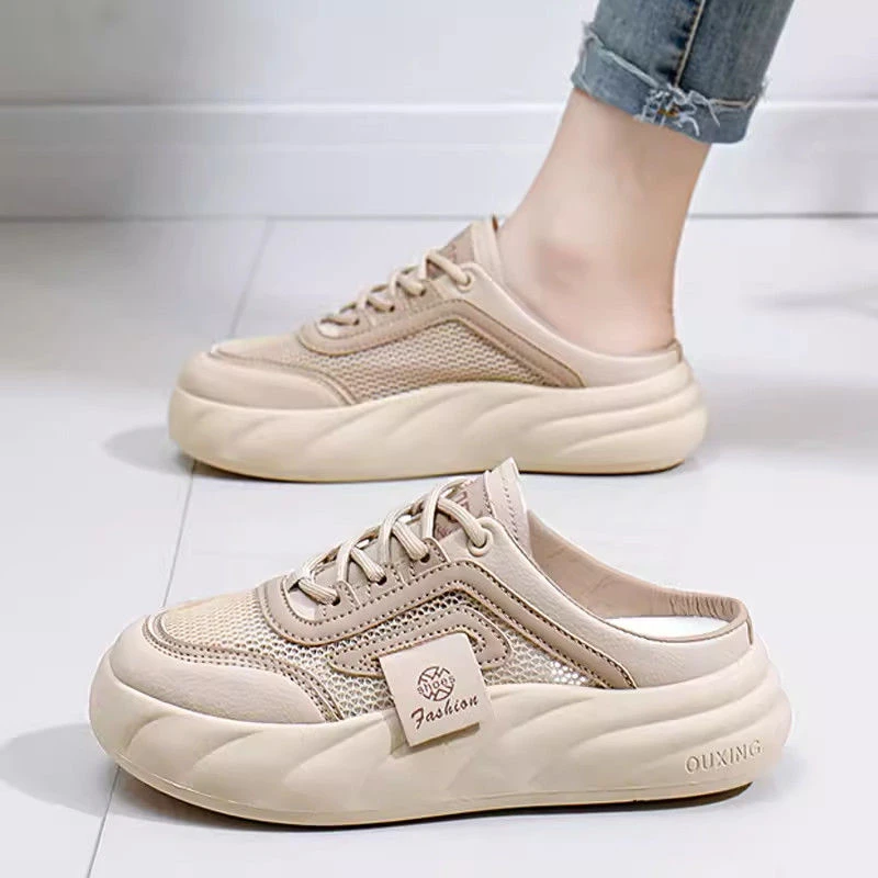 一脚蹬包头防水台包头拖凉拖半拖休闲春夏ins韩版百搭休闲板鞋子