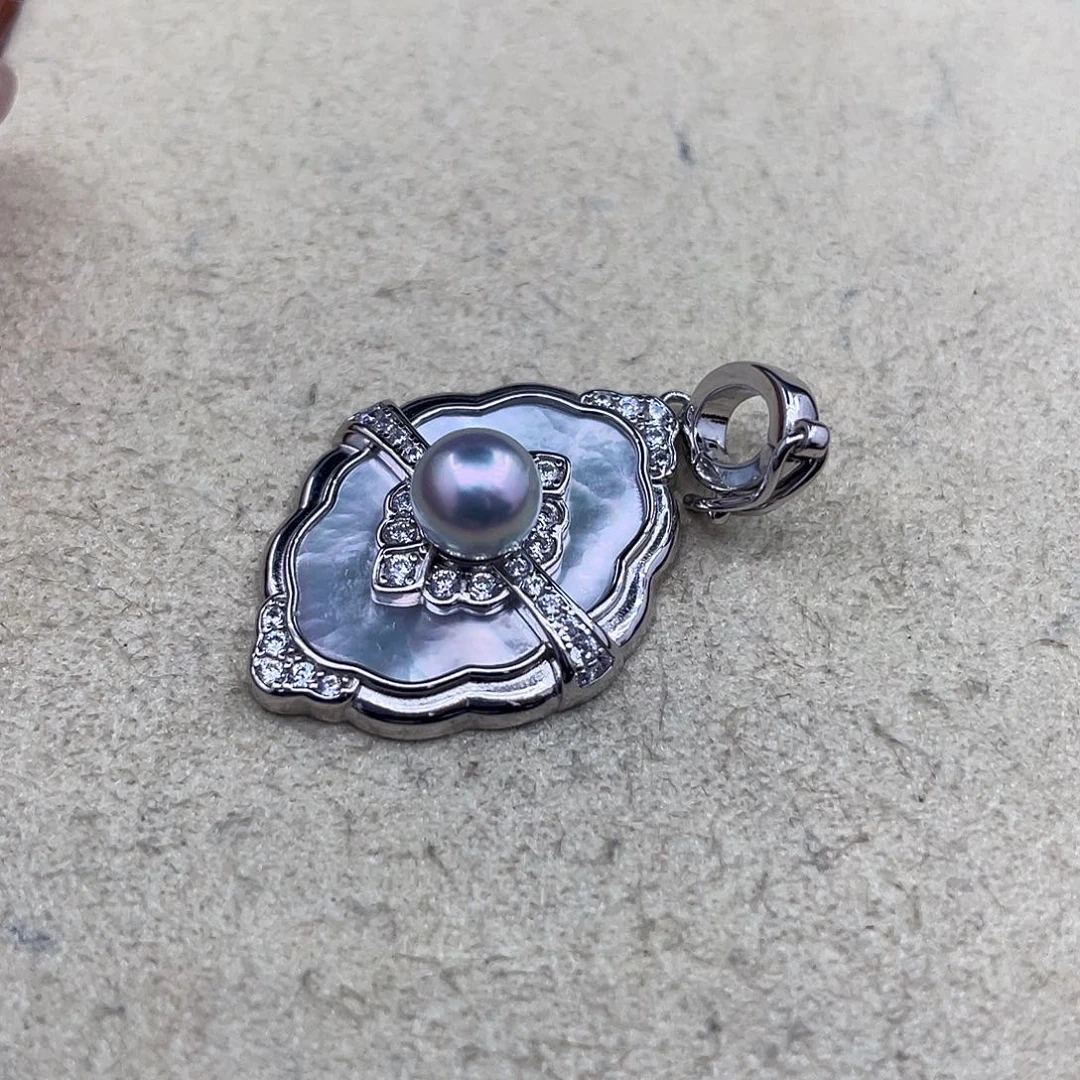 海水珍珠颈饰银S925镶嵌