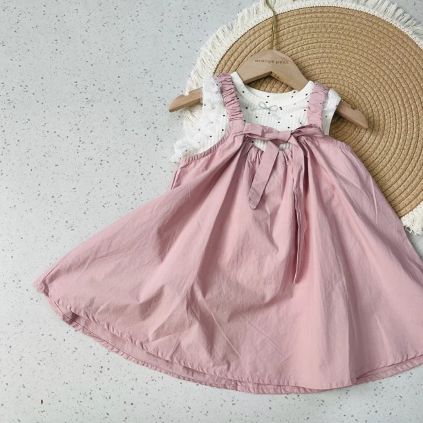 韩系女宝宝夏季棉布套装90-130码