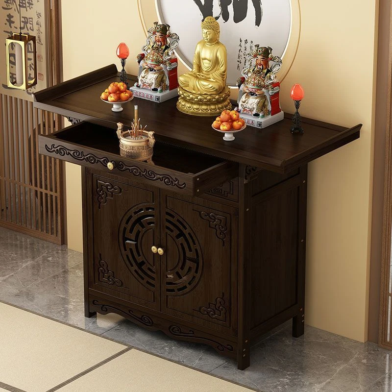 佛龛新中式立柜财神爷供桌神台佛台家用香案佛像观音菩萨供奉柜子