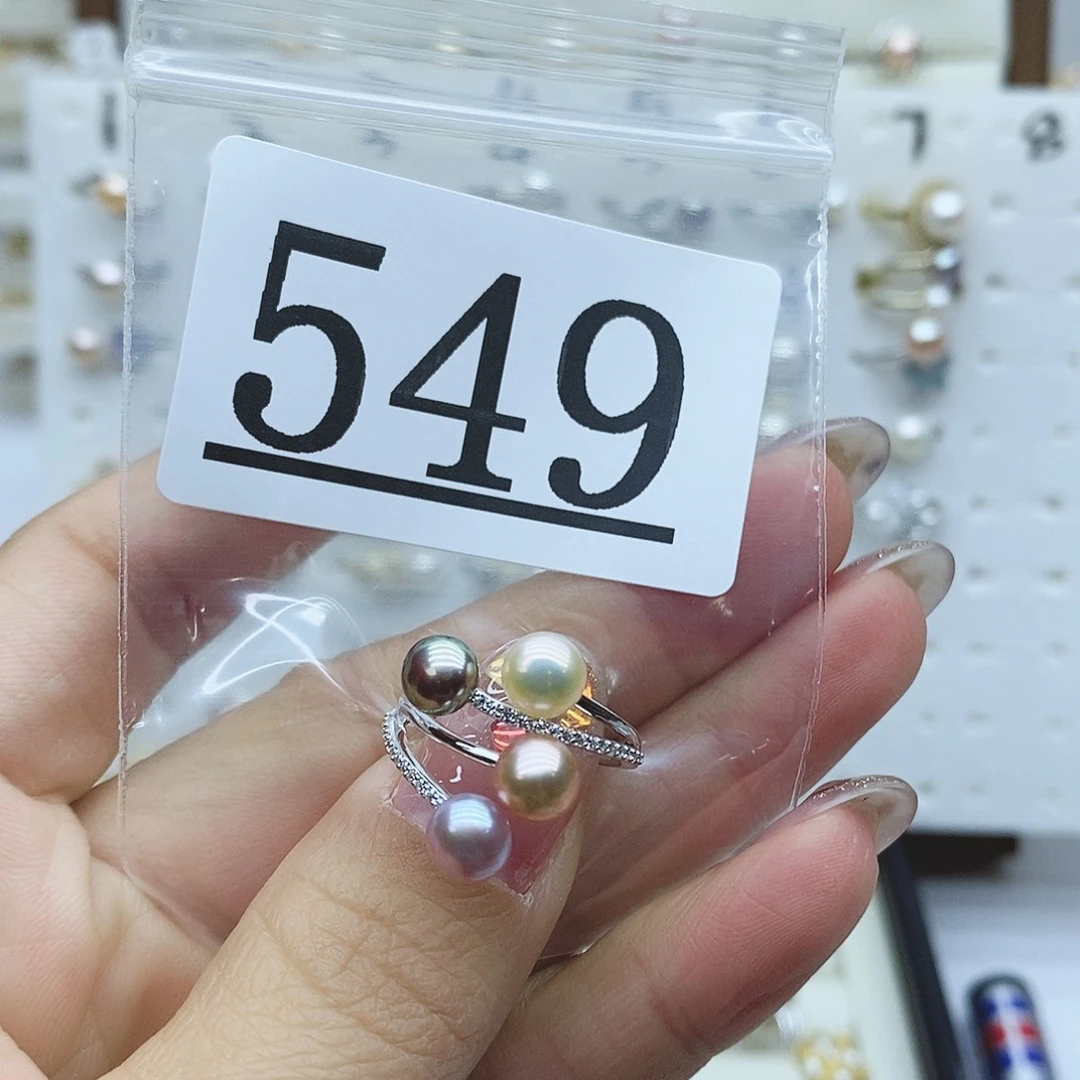 淡水珍珠戒指银S925镶嵌A****549