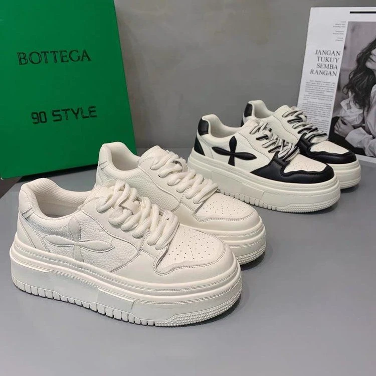 休闲女鞋厚底小白鞋女春季ins潮2025新款运动休闲松糕底百搭板鞋